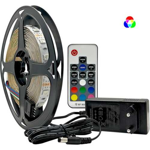 LED Strip KIT 14.4W 12V RGB IP20 3m  +  RGB Controller  +  Driver