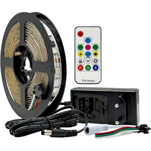 LED Strip KIT 14.4W 12V Addressable IP20 3m  +  RGB Controller  +  Driver