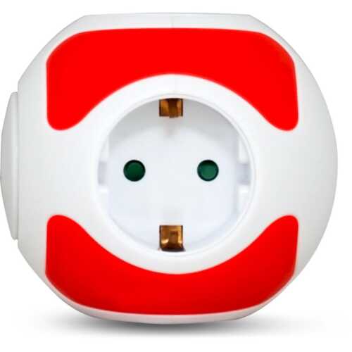 Πολύπριζο 4 θέσεων με διακόπτη κόκκινο KICKO