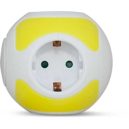 Πολύπριζο 4 θέσεων με διακόπτη κίτρινο KICKO