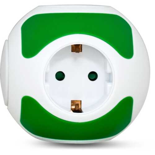 Πολύπριζο 4 θέσεων με διακόπτη πράσινο KICKO