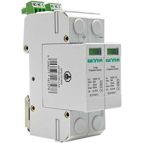 Aντικεραυνικό DC 2P τύπος T1 + T2 1000V