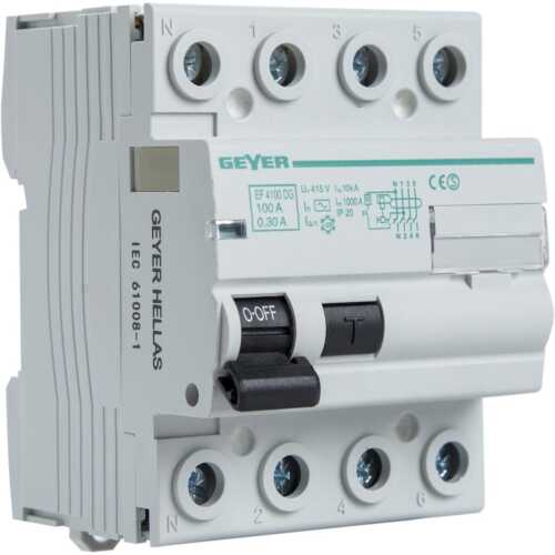 Ρελέ διαφυγής 4P 100A 300mA AC