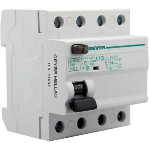 Ρελέ διαφυγής 4P 63A 300mA AC