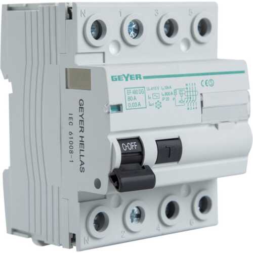 Ρελέ διαφυγής 4P 80A 30mA AC