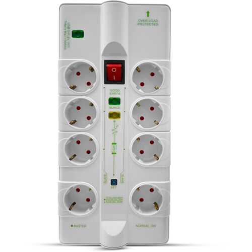 Πολύπριζο 8 θέσεων 1 USB 1 RJ45 1 RJ11 1 Coax.