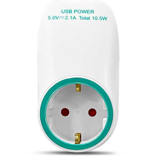 Πριζάκι σούκο με 2 θύρες USB