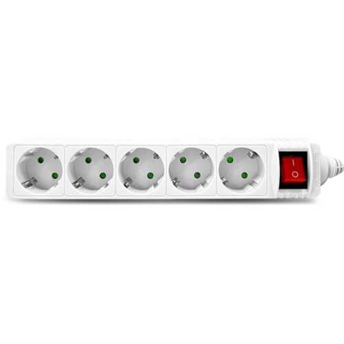 Πολύπριζο 5θέσεων με διακόπτη λευκό