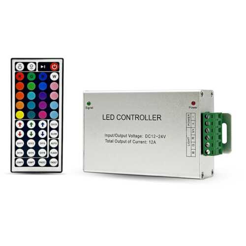 Wireless aluminium shell 44-key RGB controller 12V/144W-24V/288W