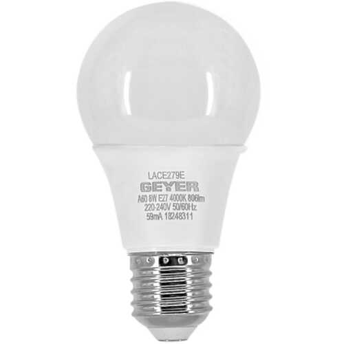 Λάμπα LED Κλασική A60 8W E27 4000K 806lm