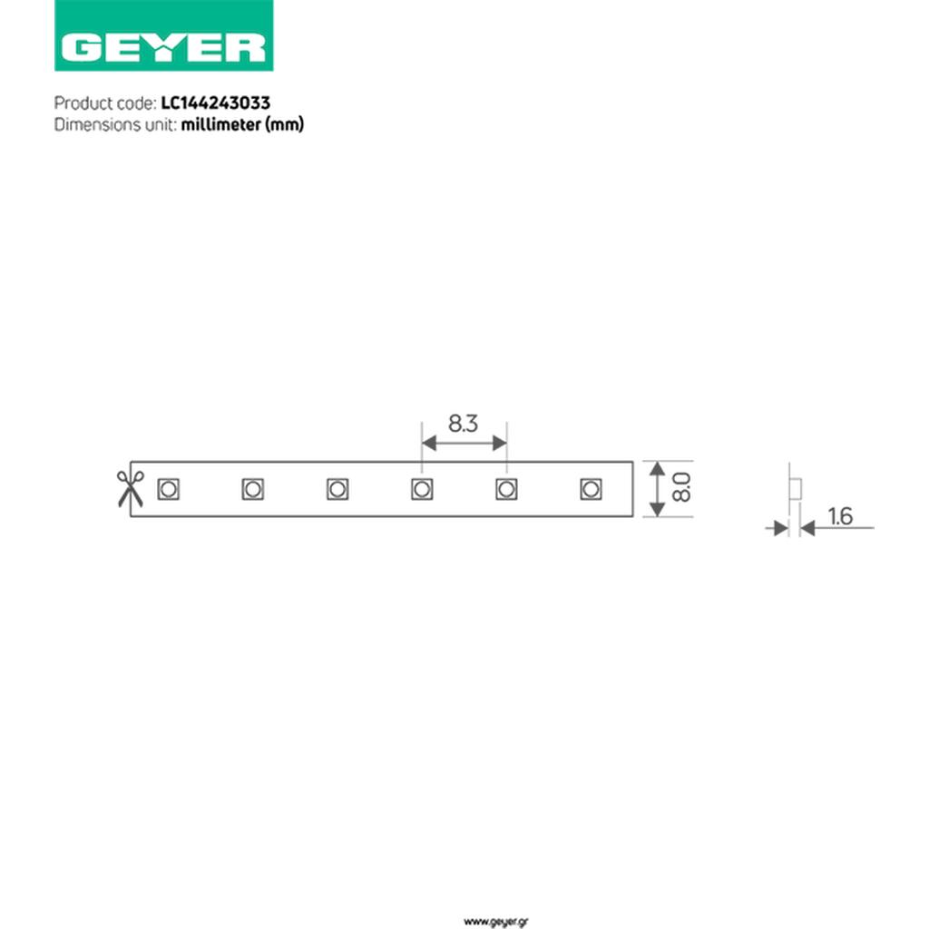 Ταινία LED COB 14.4W 24V 3000K 1440lm IP33 - Image 4