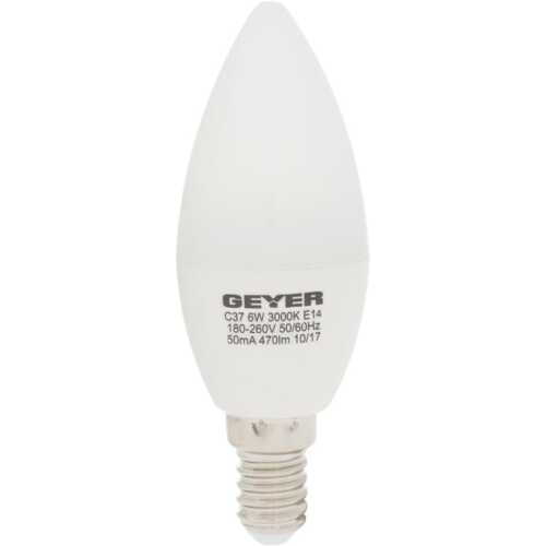 LED C37 E14 6W 3000K 470LM dimmable