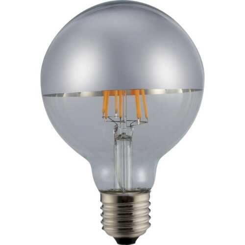 Λάμπα LED Αντεστραμμένου καθρέφτη ασημί G125  6W E27 2700K 480lm dim