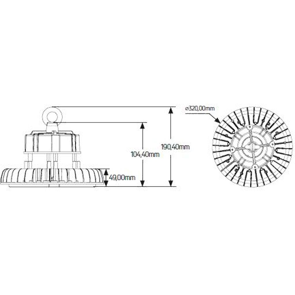 Καμπάνα LED Highbay Premium 240W 6500K 31200lm 90° IP65 - Image 2