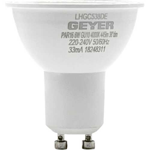 Λάμπα LED PAR16 6W GU10 4000K 445lm 38° dim