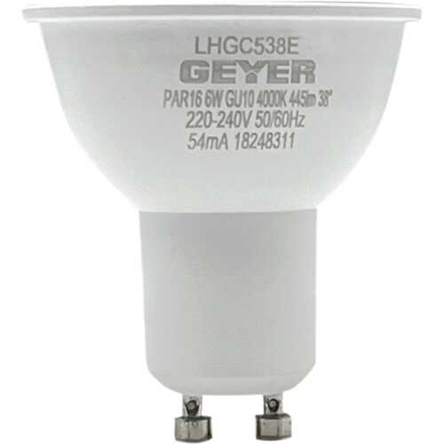 Λάμπα LED PAR16 6W GU10 4000K 445lm 38°