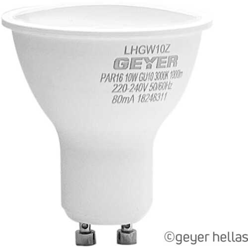Λάμπα LED PAR16 10W GU10 3000K 1000lm