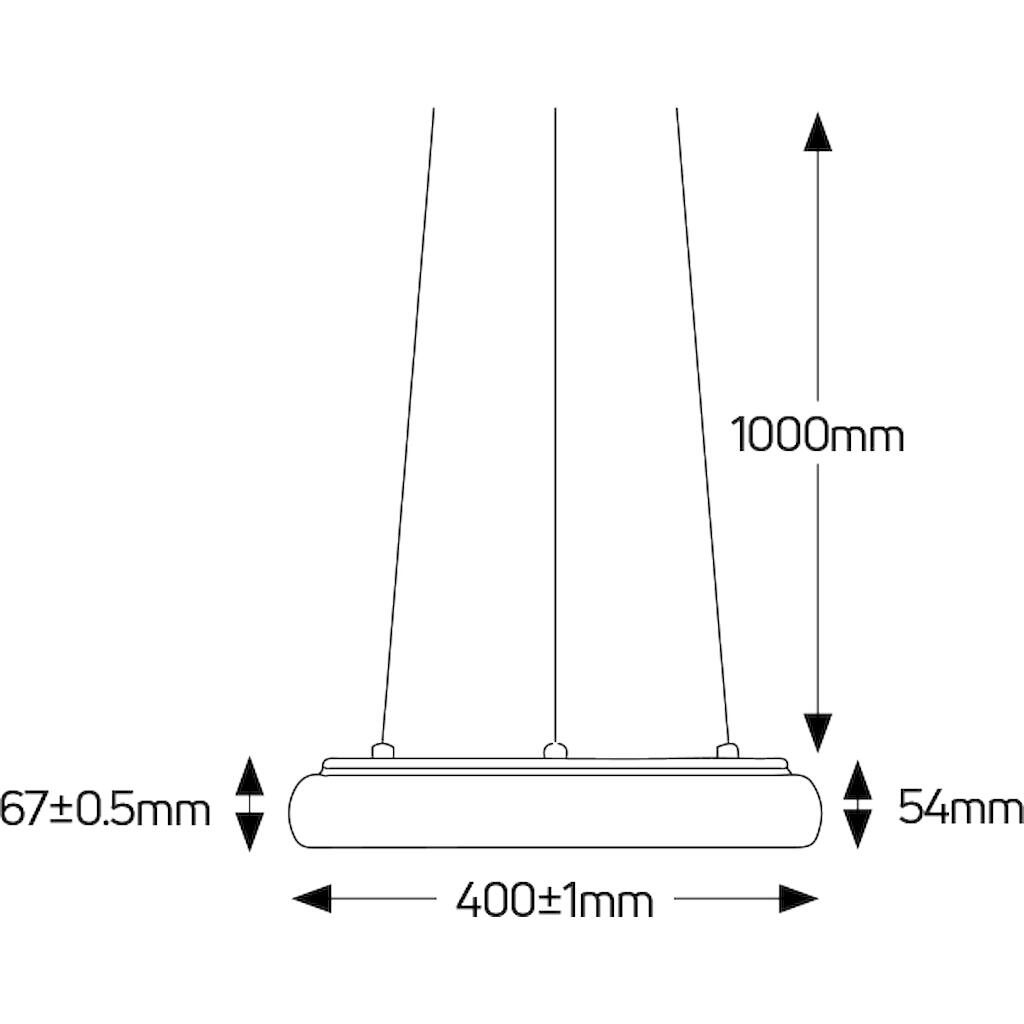 Φωτιστικό κρεμαστό LED 35W 3000K 2920lm 400mm μαύρο - Image 2