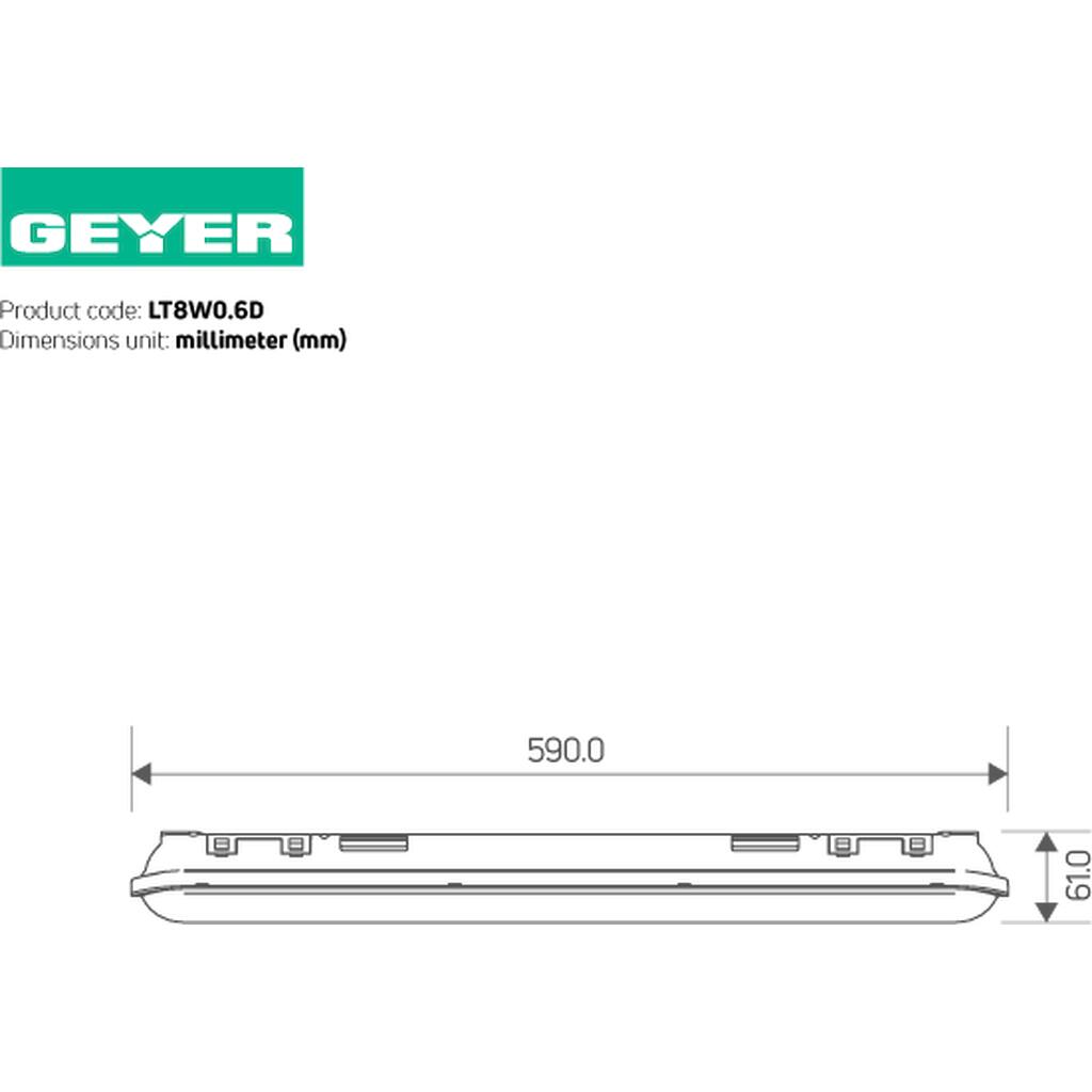 Φωτιστικό LED 21W 3000K 2730lm 0.6m IP65 IK08 - Image 2