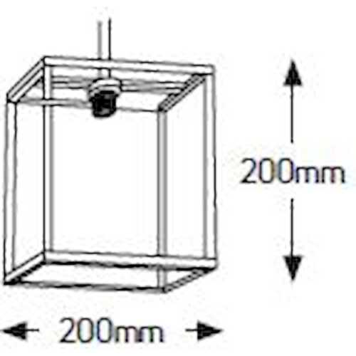 Φωτιστικό Iron E27 200x200 καλώδιο 2.5m μαύρο amber glass