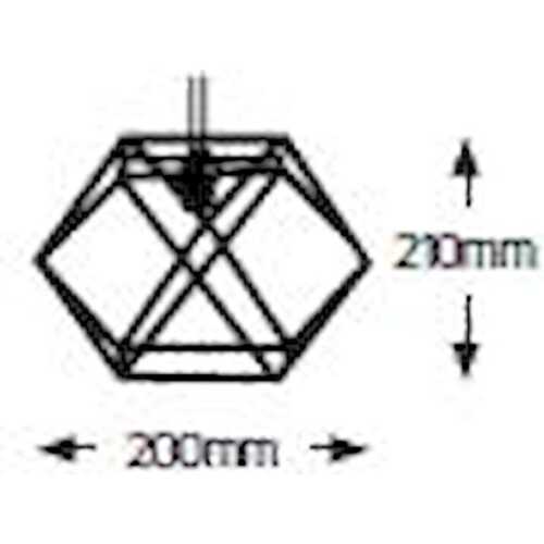 Φωτιστικό Iron E27 200x210 καλώδιο 2.5m μαύρο amber glass