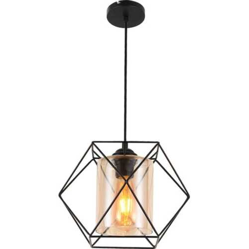 Φωτιστικό Iron E27 200x210  καλώδιο 2.5m μαύρο smoky glass