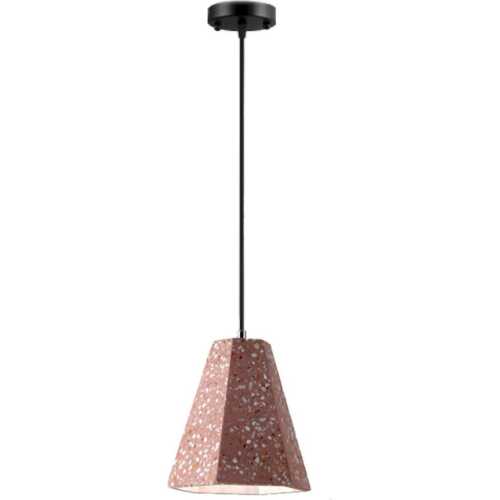 Φωτιστικό Cement E27 185x180 καλώδιο 2.5m ρoζ