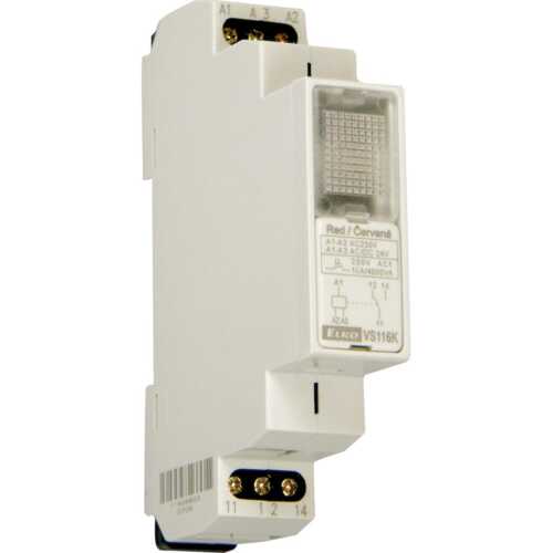 Ρελέ ισχύος 1θ 16Α κόκκινης λυχνίας 230V AC 1(NO/NC)