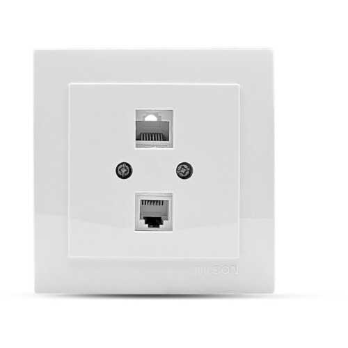 Λευκή πρίζα δικτύου RJ45-CAT5-RJ11