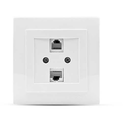 Λευκή πρίζα δικτύου RJ45-CAT6-RJ11
