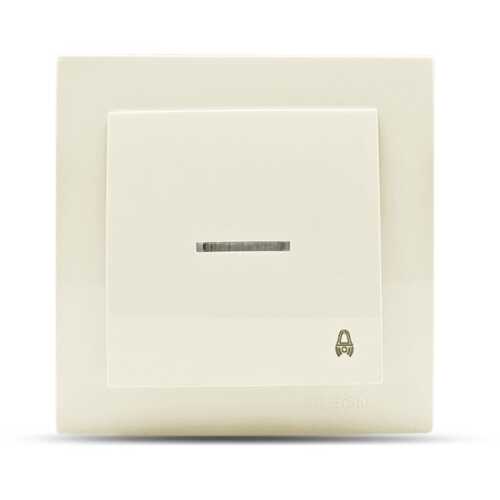 Μπέζ μπουτόν κουδουνιού με ενδεικτική λυχνία 12V