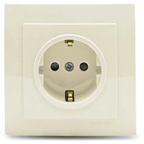 Μπεζ σούκο πρίζα με προστασία