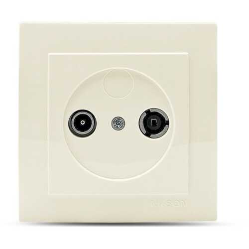 Μπεζ πρίζα TV-Radio διελεύσεως