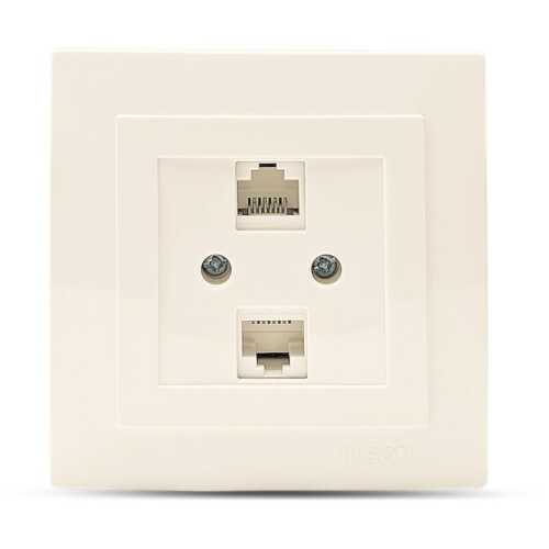 Μπέζ πρίζα δικτύου CAT5 διπλή