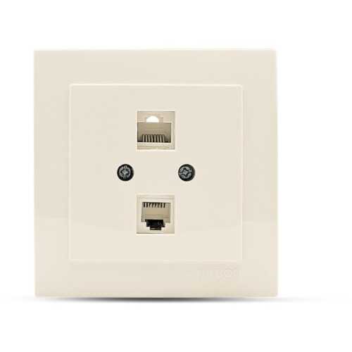 Μπέζ πρίζα δικτύου RJ45-CAT5-RJ11