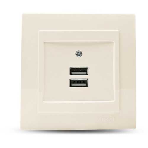 Μπέζ πρίζα USB διπλή