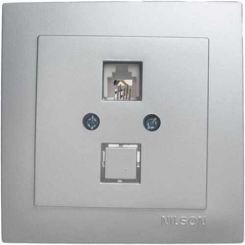 Ασημί πρίζα τηλεφώνου