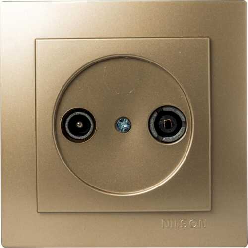 Σατινέ πρίζα TV-Radio διελεύσεως