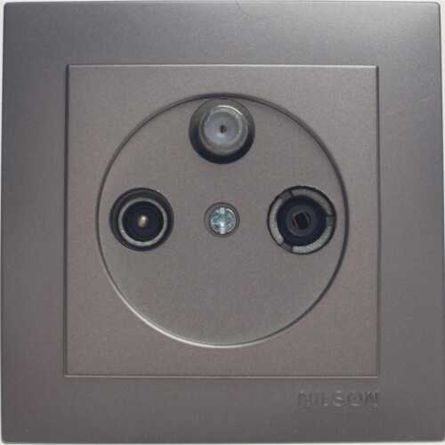 Ανθρακί πρίζα TV-Radio - SAT διελεύσεως