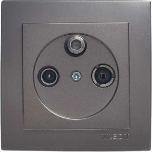 Ανθρακί πρίζα TV - Radio - SAT τερματική