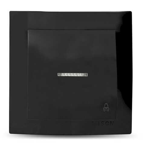 Μαύρος διακόπτης κουδουνιού με ενδεικτική λυχνία 12V