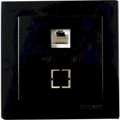 Μαύρη πρίζα δικτύου CAT5