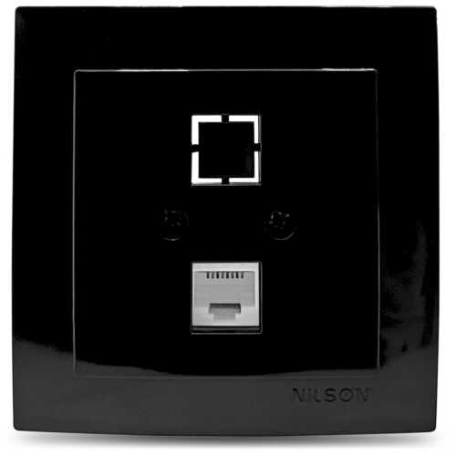 Μαύρη πρίζα δικτύου CAT6