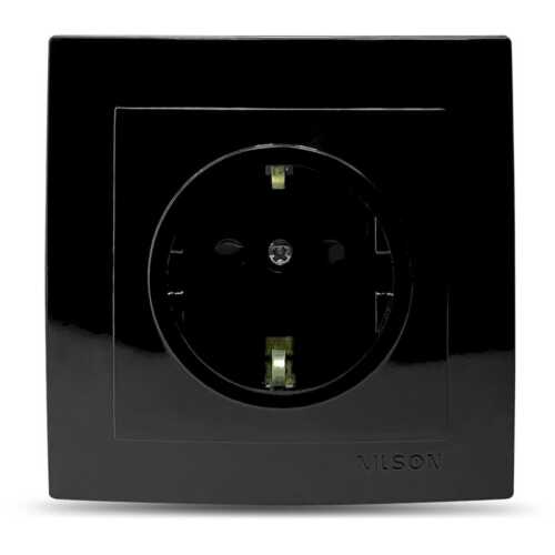 Μαύρη πρίζα σούκο με προστασία