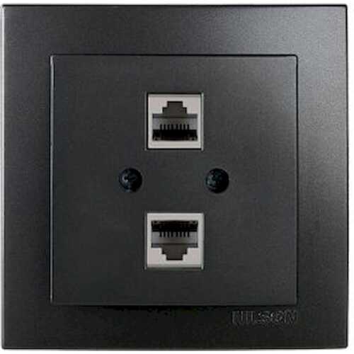 Ανθρακί πρίζα δικτύου RJ45-CAT5-RJ11