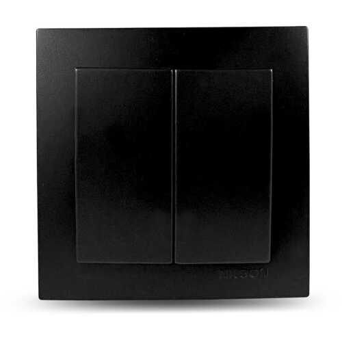 Μαύρος ματ διακόπτης Α/Ρ διπλός