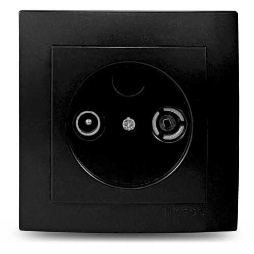 Μαύρη ματ πρίζα TV - Radio τερματική