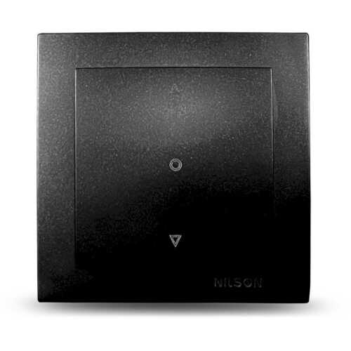 Μαύρος ματ διακόπτης ρολλών μονός