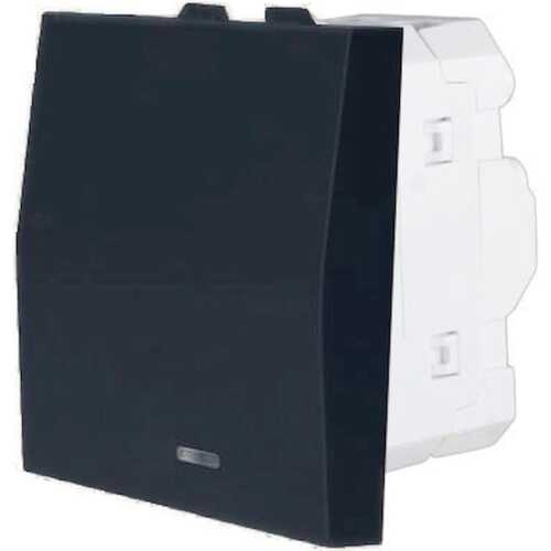 Διακόπτης απλός με ενδεικτική λυχνία 2 θέσεων Μαύρος 10ΑΧ 250V