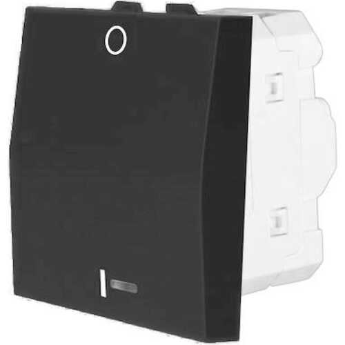 Διακόπτης Κ/Ρ με ενδεικτική λυχνία2 θέσεων Μαύρος 10ΑΧ 250V